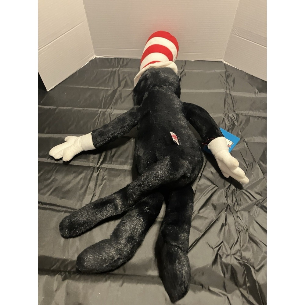 Vtg Dr. Seuss 1995 The Cat In The Hat Stuffed Plush Doll with Book 28" Retired - Picture 3 of 9